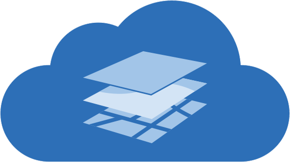 Data layers in the cloud icon